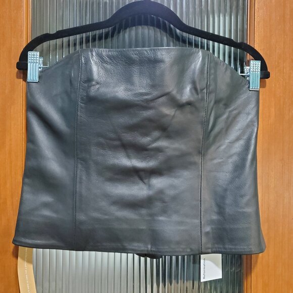 NWT Reformation X Veda Madison Leather Top, Size 8 - Picture 3 of 13